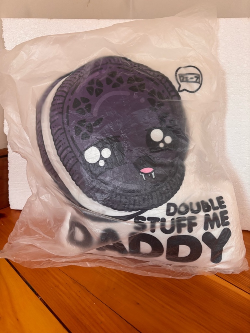 Novelty Oreo Plush Pillow “Double Stuff Me Daddy” Sealed
